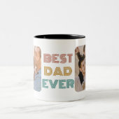 Retro-bester Papa je personalisiertes Foto Zweifarbige Tasse (Mittel)