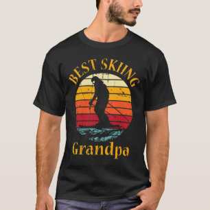 Retro Bestes Eis Ski Opa Skifahren Großvater Skie T-Shirt