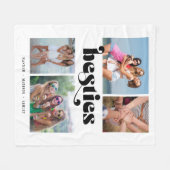 Retro Besties 4 Foto Friends Collage Fleecedecke (Vorderseite (Horizontal))