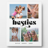 Retro Besties 4 Foto Friends Collage Fotoplatte (Vorderseite)