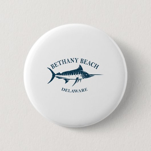 Retro Bethany Beach Delaware Vintages Fischerboot Button (Vorderseite)
