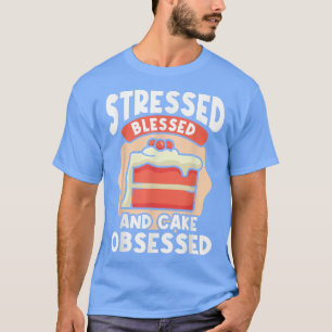Retro betonte gesegnet und Kuchen besessene Liebe T-Shirt