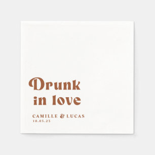 Retro Betrunken in Liebe Personalisiert Napkins Serviette
