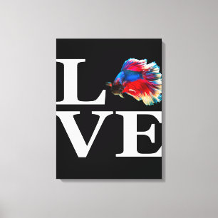 Retro Betta Fish Liebe Aquarium Lover Leinwanddruck