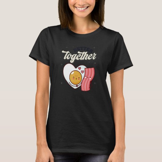 Retro Better Together Funny Valentines Day Couple  T-Shirt (Vorderseite)