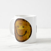 Retro beunruhigte glückliche Gesichts-Tasse Kaffeetasse (Vorderseite Links)
