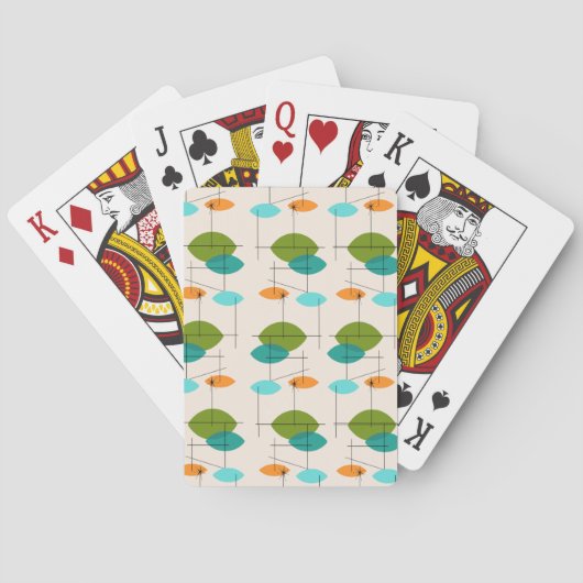 Retro bewegliches atomarmuster-Spielkarten Spielkarten (Rückseite)