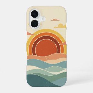 Retro Bewölkte Sonne iPhone 16 Hülle