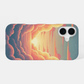 Retro Bewölkter Horizont iPhone 16 Hülle (Rückseite (Horizontal))