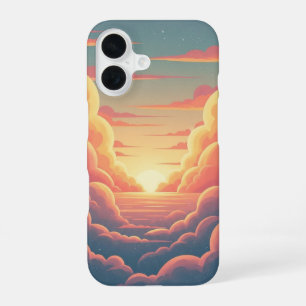 Retro Bewölkter Horizont iPhone 16 Hülle