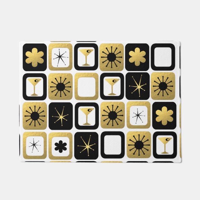 Retro bezaubernde Goldtür-Matte Fußmatte (Vorderseite)