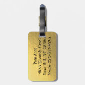 Retro bezaubernder GoldGepäckanhänger Gepäckanhänger (Rückseite vertikal)