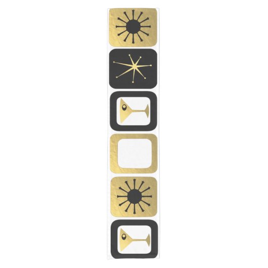 Retro bezaubernder Goldtabellen-Läufer Kurzer Tischläufer (Vorderseite)