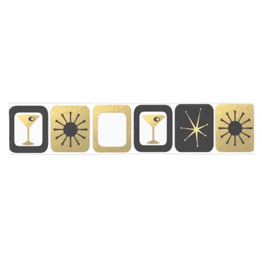 Retro bezaubernder Goldtabellen-Läufer Kurzer Tischläufer (Horizontal)