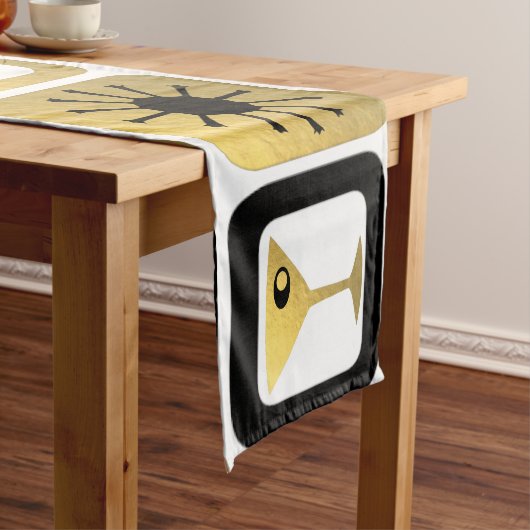 Retro bezaubernder Goldtabellen-Läufer Kurzer Tischläufer (Beispiel)