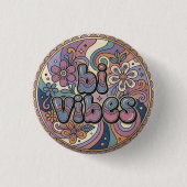 Retro Bi Vibes LGBTQ Stolz Pin Button (Vorderseite)