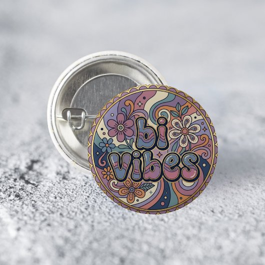 Retro Bi Vibes LGBTQ Stolz Pin Button