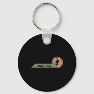 Retro Biathlon Vintager Spielfilm Streifen Schlüsselanhänger