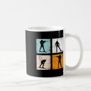 Retro Biathlon Wintersports Fans Männer Frauen Kin Kaffeetasse
