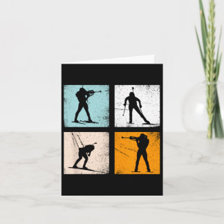 Retro Biathlon Wintersports Fans Männer Frauen Kin Karte
