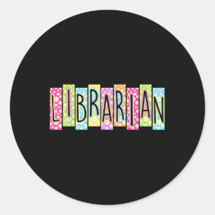 Retro-Bibliothekar-Therapie Zurück zur Schule Bunt Runder Aufkleber