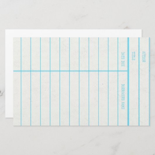 Retro Bibliotheks-Buch-Datums-passende Karte (Vorne/Hinten)