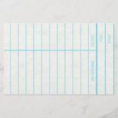 Retro Bibliotheks-Buch-Datums-passende Karte (Vorderseite)