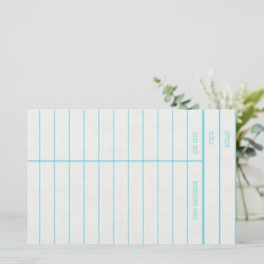 Retro Bibliotheks-Buch-Datums-passende Karte (Stehend Vorderseite)