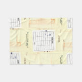 Retro Bibliotheks-Buch-Datums-passende Karte Fleecedecke (Vorderseite (Horizontal))