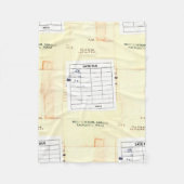 Retro Bibliotheks-Buch-Datums-passende Karte Fleecedecke (Vorderseite)