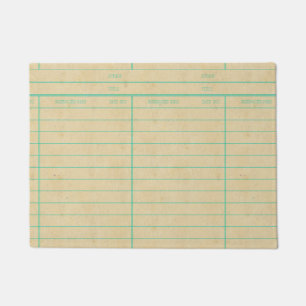 Retro Bibliotheks-Buch-Datums-passende Karte Fußmatte