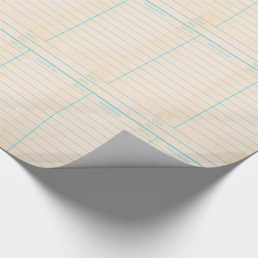 Retro Bibliotheks-Buch-Datums-passende Karte Geschenkpapier (Ecke)