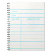 Retro Bibliotheks-Buch-Datums-passende Karte Notizblock (Vorderseite)