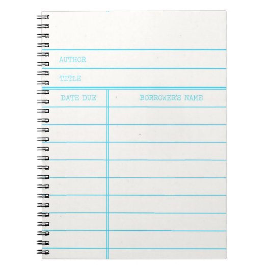 Retro Bibliotheks-Buch-Datums-passende Karte Notizblock (Vorderseite)