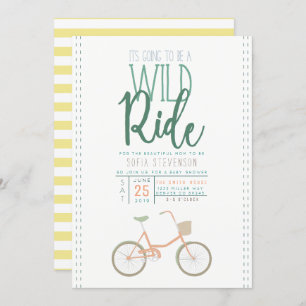 Retro Bicycle Baby Shower Einladung