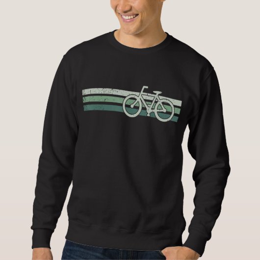 Retro Bicycle City Bike Radfahrer - Streifen Sweatshirt (Vorderseite)