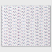 Retro Bicycle in Blue and Red Party Hat Geschenkpapier (Flach)