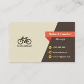 Retro Bicycle Logo Orange Modern Visitenkarte (Rückseite)