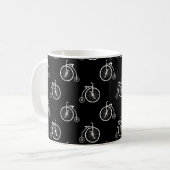 Retro Bicycle Seamless Pattern Kaffeetasse (Vorderseite Links)