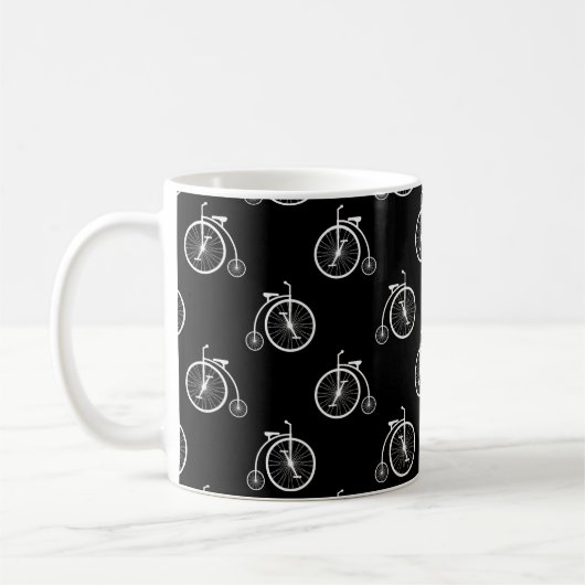 Retro Bicycle Seamless Pattern Kaffeetasse (Links)