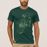 Retro Bicycle zeichnend Design in grün T-Shirt<br><div class="desc">Zeigen Sie Ihren Stil!</div>