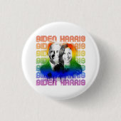 Retro Biden Harris Pride Button (Vorderseite)