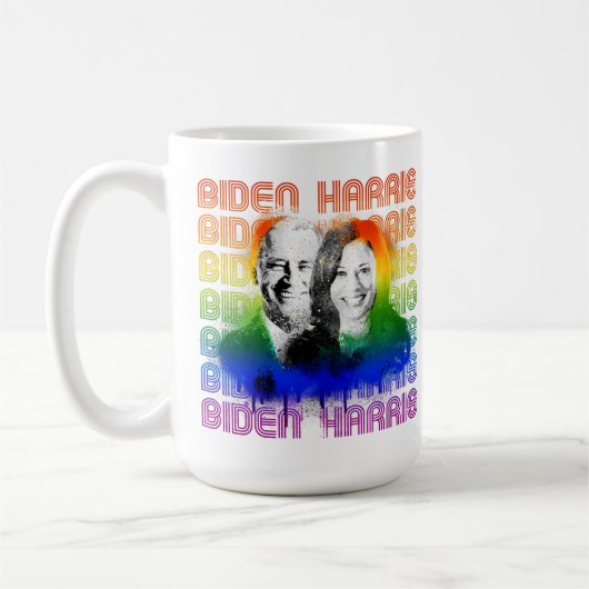 Retro Biden Harris Pride Kaffeetasse (Links)