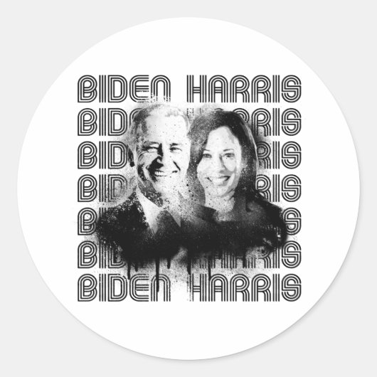 Retro Biden Harris Pride Runder Aufkleber (Vorderseite)