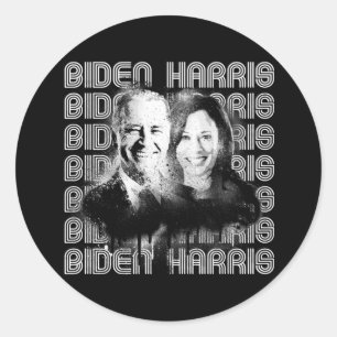 Retro Biden Harris Pride Runder Aufkleber