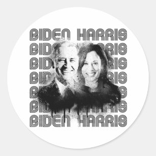 Retro Biden Harris Pride Runder Aufkleber