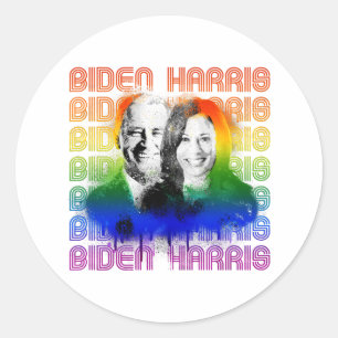 Retro Biden Harris Pride Runder Aufkleber