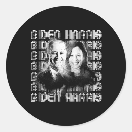 Retro Biden Harris Pride Runder Aufkleber (Vorderseite)