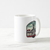 Retro Bielefeld Skyline Kaffeetasse (VorderseiteRechts)