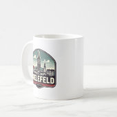 Retro Bielefeld Skyline Kaffeetasse (Vorderseite Links)